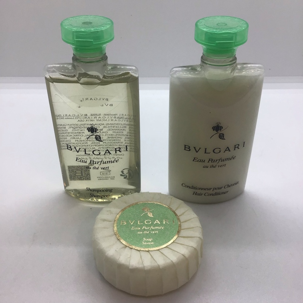 New BVLGARI,  for traveling :  Shampoo, Conditioner, Soap Made in Italy